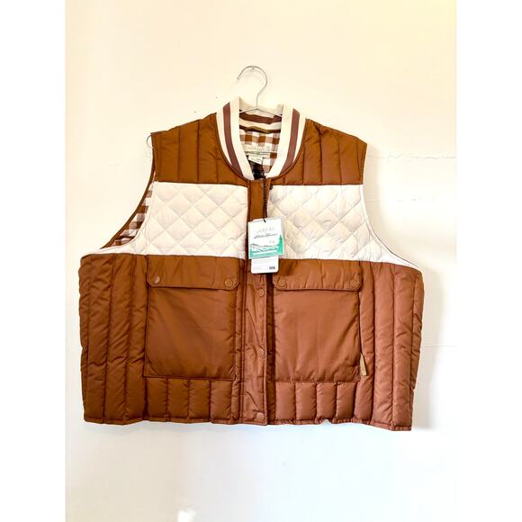 The Great. X Eddie Bauer Brown Quilted Puffer Vest— Size XXL, NWT - Picture 1 of 3